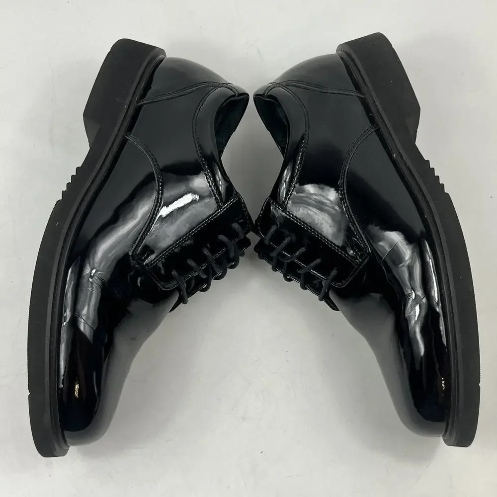 Thorogood Mens Academy Oxford Dress Shoes Size 9 M Black High Gloss Uniform